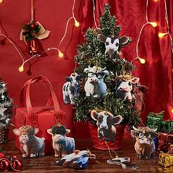 10 шт. 10 стиля мультяшный скот акриловые подвесные украшения HJEW-OC0001-33