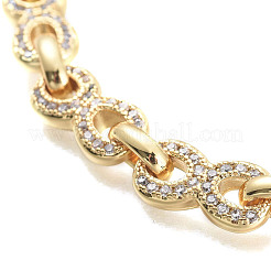 Браслеты-цепочки из латуни с микропаве BJEW-M202-02G