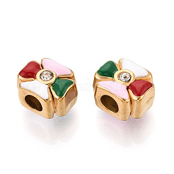 Ионное покрытие (IP) европейская эмалевая бусина из нержавеющей стали 304 STAS-N114-22G