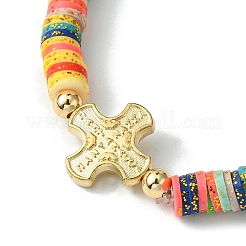 Эластичные браслеты Heishi Surfer в форме диска из полимерной глины&nbsp;BJEW-JB09835