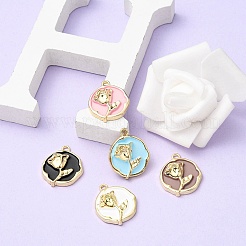 Подвески из эмали из сплава с покрытием 5 шт.&nbsp;ENAM-YW0002-45