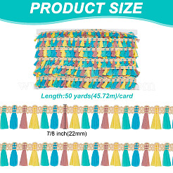 Красочная отделка бахромой из полиэстера с кисточками&nbsp;OCOR-WH0003-040