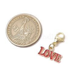 5 шт. подвеска ко дню святого валентина из сплава и эмали со словом «любовь»&nbsp;HJEW-JM03092