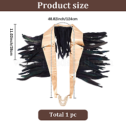 Накидка из натуральной кожи с куриными перьями AJEW-WH20067-002