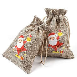 30 шт. 15 стильных рождественских чехла для хранения из джутовой ткани ABAG-YW0001-10