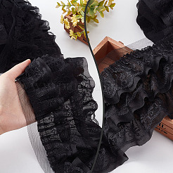 3-слойная плиссированная шифоновая отделка цветочным кружевом OCOR-BC0002-04B