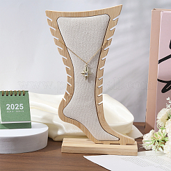 Подставки для ножных браслетов из бамбука и бархата в форме ступни ODIS-WH0030-140B