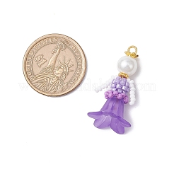 Подвески в виде цветка из стеклянного бисера&nbsp;PALLOY-MZ00686-02