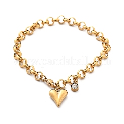 Браслеты с подвесками из нержавеющей стали 304&nbsp;BJEW-F487-01G