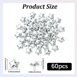 60 шт. гальванопокрытие непрозрачные акриловые бусины&nbsp;PACR-PA0001-04A