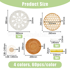 1 комплект настенных цветочных украшений ручной работы из макраме из хлопка AJEW-DC0001-21