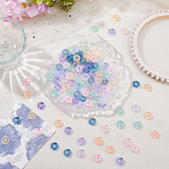 120 шт. 6-х цветные прозрачные стеклянные европейские бусины GLAA-DC0001-56