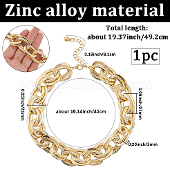 1 шт. цинковый сплав витая двойная цепочка-кабель ожерелье для женщин&nbsp;NJEW-SP0001-12KCG