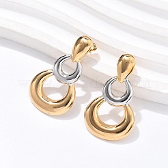 Двухцветные серьги-гвоздики в форме тыквы из нержавеющей стали 304 EJEW-C142-15PG