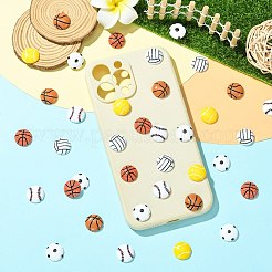 60 шт. 6 стиля спортивных непрозрачных смоляных кабошонов&nbsp;RESI-CJ0004-95