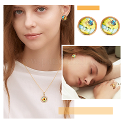 100шт стеклянные кабошоны&nbsp;GGLA-PH0001-18