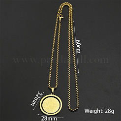 Плоские круглые с узором святого Бенедикта вращающиеся подвески из нержавеющей стали 304 для мужчин FS-WG430D2-02