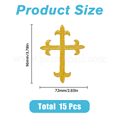 Аппликация с вышивкой полиэфирной металлической нитью&nbsp;PATC-WH0005-19