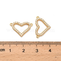 Подвески-сердечки с микропаве из прозрачных кубических цирконий из латуни&nbsp;KK-H515-11B-G