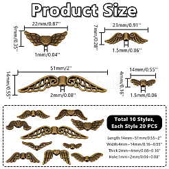 200шт 10 стиля бусины из сплава в тибетском стиле TIBE-DR0001-01B-AB