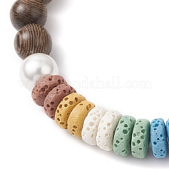 Браслеты из натурального дерева венге&nbsp;BJEW-JB12155-01