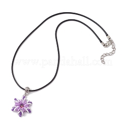 Стеклянные бусины и полимерная глина и ожерелья с подвесками в виде снежинок от сглаза&nbsp;NJEW-MZ00102-05