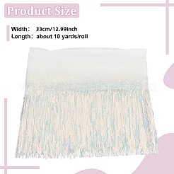 10 ярд ленты с кисточками из полиэстера с блестками и бисером&nbsp;SRIB-WH0026-12C