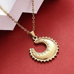 Ожерелья с подвеской в виде полумесяца из нержавеющей стали 304 NJEW-M096-33G