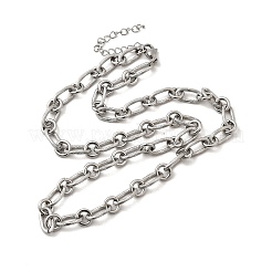 Ожерелья из овальной цепи из нержавеющей стали 304 для женщин и мужчин&nbsp;NJEW-A054-01P