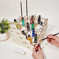 1шт. 5-х уровневая треугольная деревянная стойка для краски с 24 отверстиями AJEW-HY0001-55