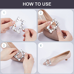 2 шт. украшение для обуви из сплава со стразами AJEW-GF0008-72