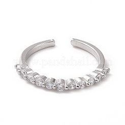 Открытое кольцо-манжета из прозрачного кубического циркония RJEW-I094-09P