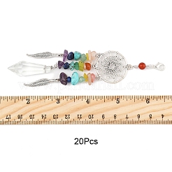 Чакра натуральные и синтетические драгоценные камни и сплавы подвесные украшения HJEW-FS00024