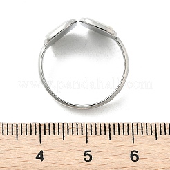 Прямоугольные манжеты из нержавеющей стали 304 белого цвета для женщин&nbsp;RJEW-G346-04P-02