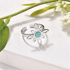 Синтетический бирюзовые перстни&nbsp;RJEW-I110-02P-02