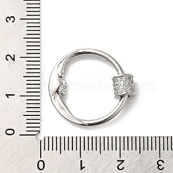 Покрытие стойки латунь микро паве прозрачный кубический цирконий винт карабин замок подвески KK-D047-08P