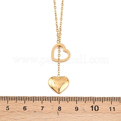 Ожерелья-лариаты с подвеской в форме сердца из нержавеющей стали 304 для женщин&nbsp;NJEW-A064-05G