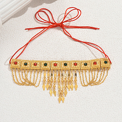 Рамадан и Ид Мубарак латунные колье с квадратными кисточками в ближневосточном стиле для женщин QC1236