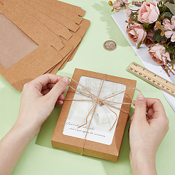 Складные коробки для конфет из крафт-бумаги с видимым окном&nbsp;LS-CON-WH0123-22