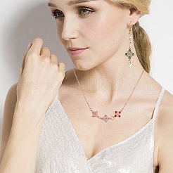 Медное покрытие золото + циркон квадратный четырехлепестковый цветок разъем аксессуары «сделай сам»&nbsp;JX598A