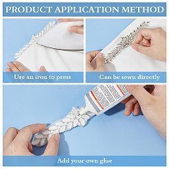 2 шт. цинковый сплав с пришитыми аппликациями из стразов PATC-FG0002-19