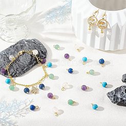 60 шт. матовые подвески из натуральных и синтетических драгоценных камней FIND-FH0004-55