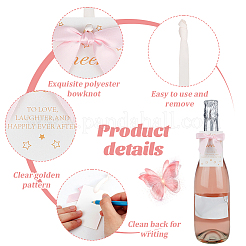 30 шт. полиэстеровый бант и бумажная открытка с подвеской HJEW-OC00028-02