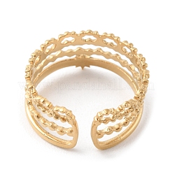 Многорядные открытые манжетные кольца из нержавеющей стали 304 RJEW-D002-05G