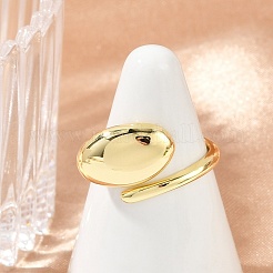 Овальные латунные открытые манжеты для женщин RJEW-G343-17G