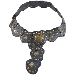 Винтажные ремни из сплава и искусственной кожи с сердечками в форме монет&nbsp;AJEW-WH20128-039B