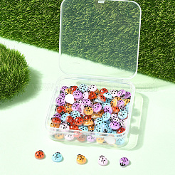 100 шт. 5-х цветный кабошон из светящейся смолы в виде божьей коровки&nbsp;MRMJ-SP0001-11