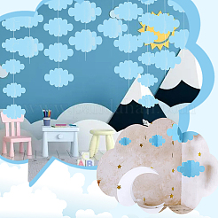 Войлочные 3d colud подвесные потолочные украшения&nbsp;HJEW-WH20010-07A