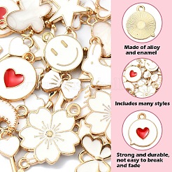 30шт 15 стиля подвески из сплава с эмалью&nbsp;ENAM-YW0004-19