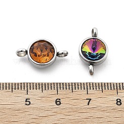 304 нержавеющая сталь pave k9 стекло плоские круглые соединительные подвески&nbsp;STAS-Z115-03P